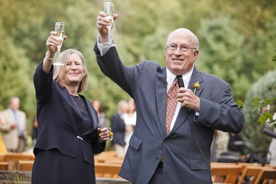 Nancy and Craig Miller toast the marriage of their daughter Courtney in 2012.